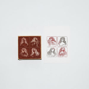 Mounted Wooden Stamp - 4 Lovely Ladies