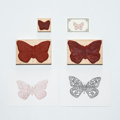 Mounted Wooden Stamp - Butterflies Set