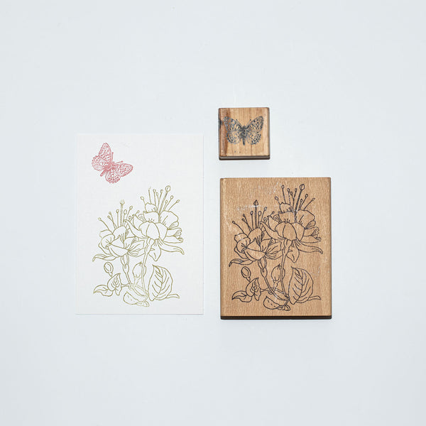 Mounted Wooden Stamp - Garden Play A