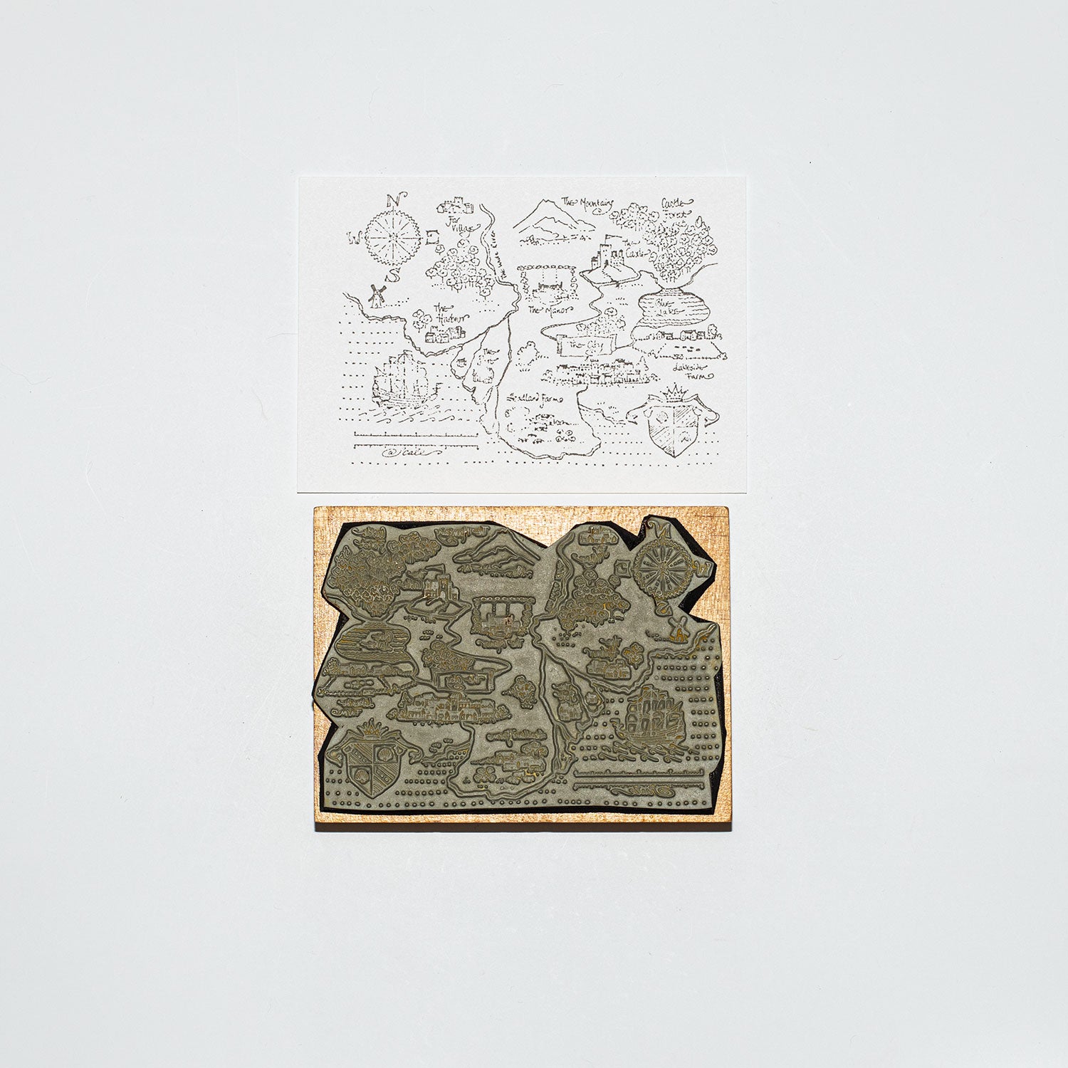 Mounted Wooden Stamp - Map 801R