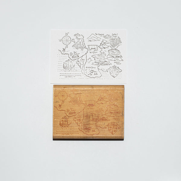 Mounted Wooden Stamp - Map 801R