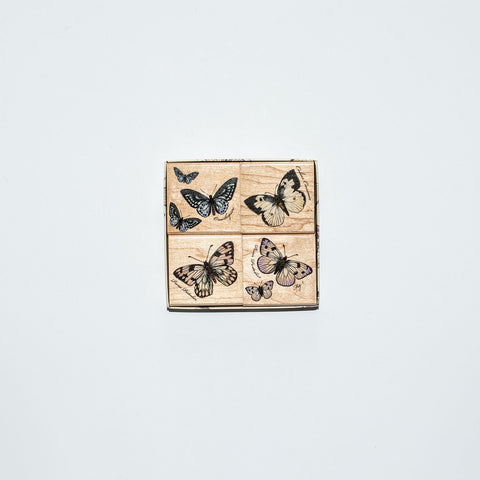 Mounted Wooden Stamp Set - Wild Butterflies